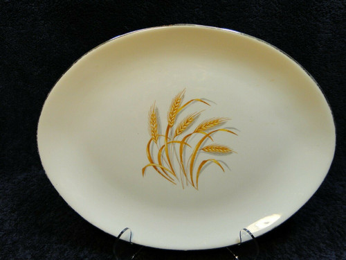 Homer Laughlin Golden Wheat Oval Platter 11 3/4" Excellent