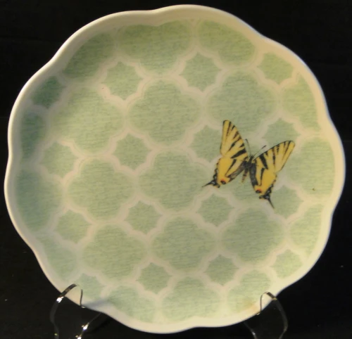 Lenox Butterfly Meadow Trellis Salad Plate Green 8" Louise De Luyer Excellent