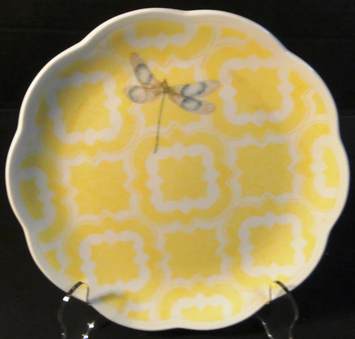 Lenox Butterfly Meadow Trellis Salad Plate Yellow 8" Louise De Luyer Excellent