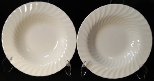 Johnson Brothers Regency White Soup Bowls 8 1/2" England Salad Set 2 Excellent