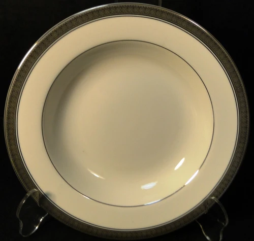 Mikasa Palatial Platinum Soup Bowl 8 1/2" L3235 Fine China Excellent