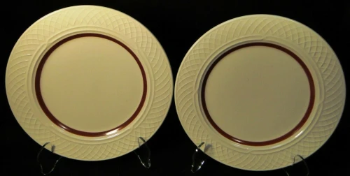 Homer Laughlin Gothic Maroon Salad Plates 8" Restaurant Ware 2 Excellent