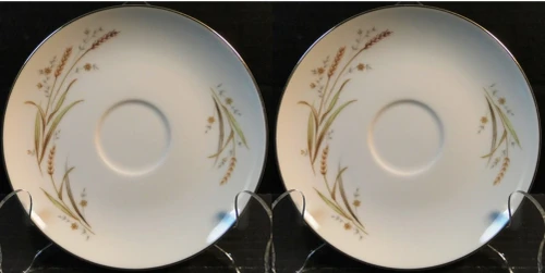 Fine China of Japan Golden Harvest Saucers Set of 2 Excellent