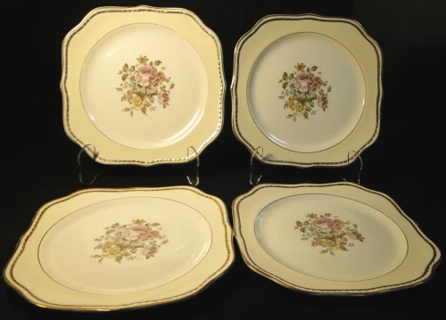 Homer Laughlin Eggshell Georgian Viceroy Square Salad Plates 8 G3330 4 Excellent