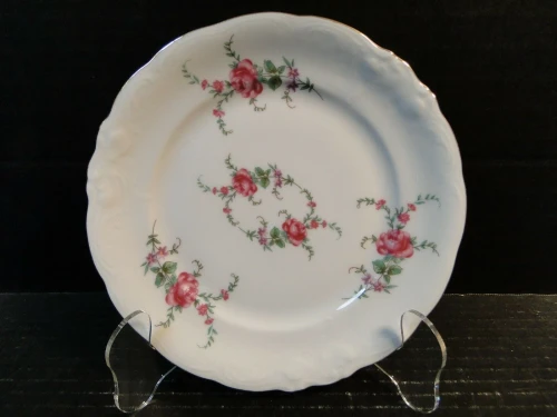Wawel Rose Garden Bread Plate 6 1/2" Poland Excellent