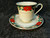 Tienshan Deck the Halls Tea Cup Saucer Sets Christmas Poinsettia 4 Excellent