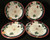 Tienshan Magnolia Salad Plates 8" Flowers Red White Set of 4 | DR Vintage Dinnerware and Replacements
