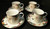 Tienshan Magnolia Tea Cup Saucer Sets Flowers Red White 4 | DR Vintage Dinnerware and Replacements