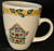 Thomson Pottery Birdhouse Coffee Cups Mugs Birds Red Hearts Set of 4 Excellent