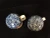 Thomson Pottery Snowman Salt Pepper Shaker Set Blue White Winter Scene Excellent