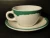 Shenango China Restaurant Ware Everglade Cup Saucer Sets White Green 2 Excellent