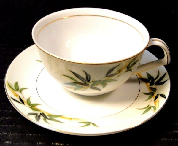 Kent China Bali Hai Bamboo Tea Cup Saucer Set | DR Vintage Dinnerware and Replacements