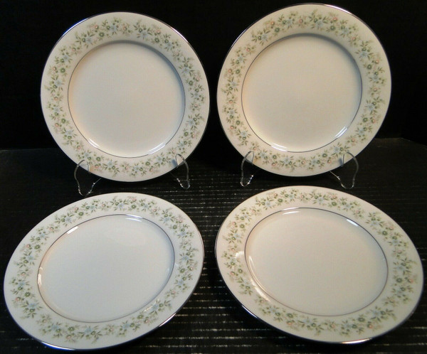 Noritake Savannah Dinner Plates 10 1/2" 2031 Green Floral Set of 4 | DR Vintage Dinnerware and Replacements