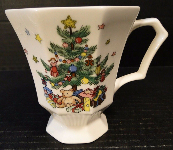 Nikko Christmastime TALL MUG Large Footed Cup 4 1/4" Tall Perfect | DR Vintage Dinnerware and Replacements