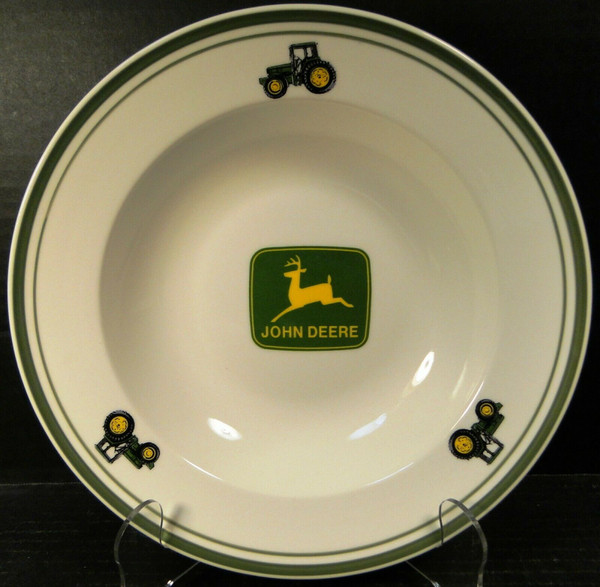 Gibson John Deere Soup Bowl 9" Salad Pasta Logo Tractor | DR Vintage Dinnerware and Replacements