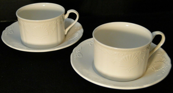 Mikasa South Hampton White Tea Cup Mug Saucer Sets DY 902 2 | DR Vintage Dinnerware and Replacements
