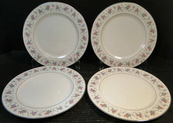 Fine China of Japan Corsage Dinner Plates 10 1/2" 3142 Set of 4 | DR Vintage Dinnerware and Replacements