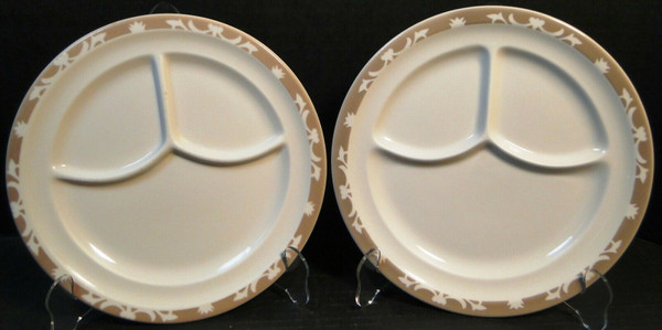 Syracuse Nutmeg Grill Dinner Plates 9 5/8" Restaurant Ware Set of 2 | DR Vintage Dinnerware and Replacements