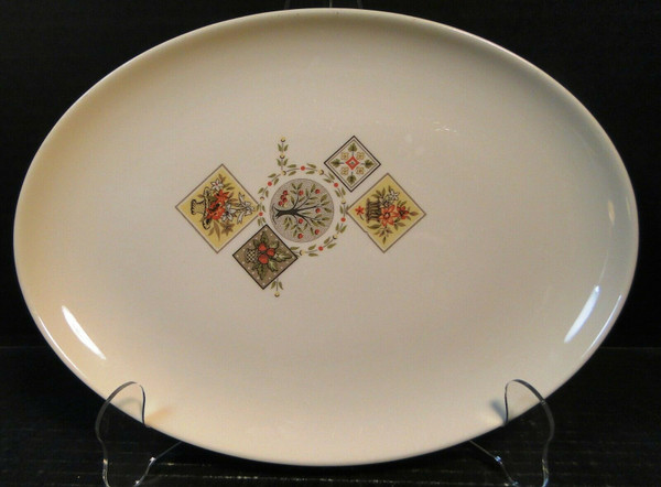 Taylor Smith Taylor Brocatelle Oval Platter 13 1/2" Ever Yours | DR Vintage Dinnerware and Replacements