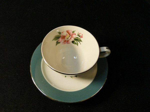 Homer Laughlin International China Empire Green Tea Cup Saucer Set | DR Vintage Dinnerware and Replacements