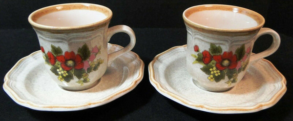 Mikasa Basket of Wildflowers Tea Cup Saucer Sets EC 403 2 | DR Vintage Dinnerware and Replacements