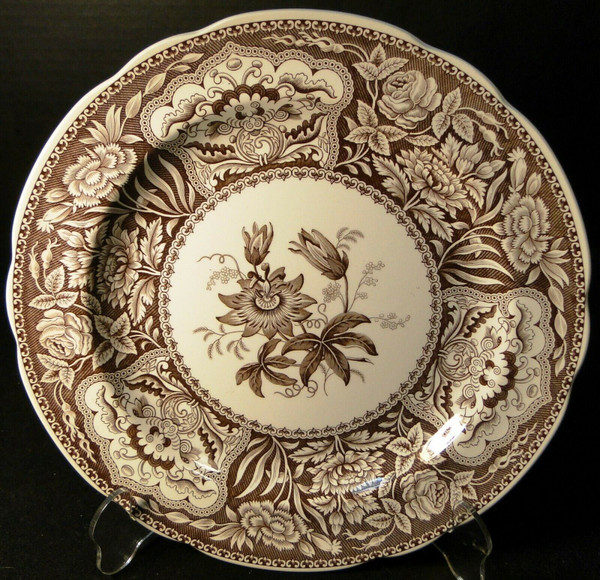 Spode Archive Collection Floral Dinner Plate 10 3/8 Georgian Brown | DR Vintage Dinnerware and Replacements