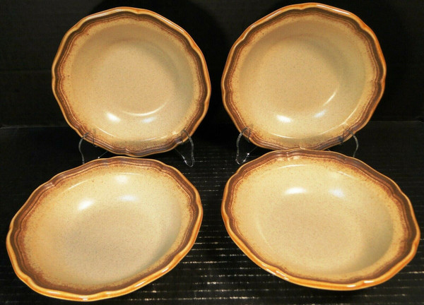 Mikasa Whole Wheat Cereal Bowls 7 1/4" E8000 Fruit Berry Dessert Set 4 | DR Vintage Dinnerware and Replacements