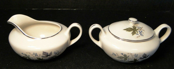 Homer Laughlin Triumph Moselle Creamer Sugar Bowl with lid Green Blue | DR Vintage Dinnerware and Replacements