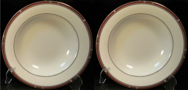Syracuse China Barrymore Soup Bowls 9" Rimmed Bone China Set of 2 | DR Vintage Dinnerware and Replacements