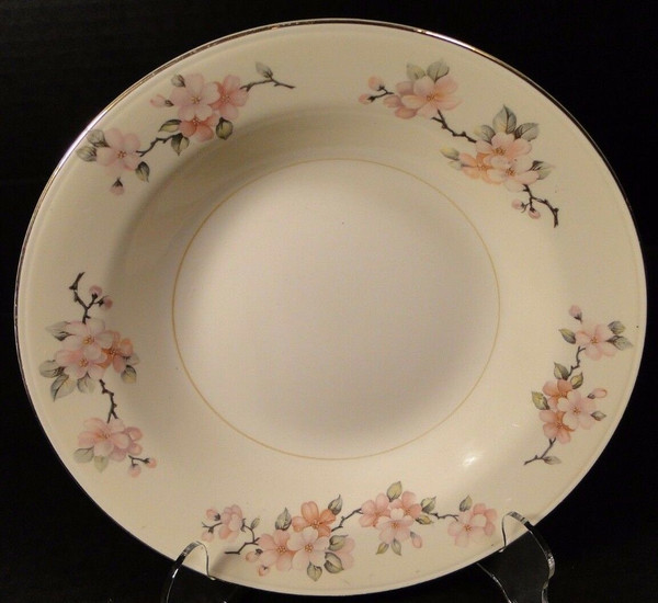 Homer Laughlin Eggshell Nautilus Apple Blossom Soup Bowl 8 1/4" | DR Vintage Dinnerware Replacements