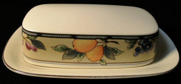 Mikasa Garden Harvest Butter Dish with Lid CAC29 Intaglio | DR Vintage Dinnerware and Replacements