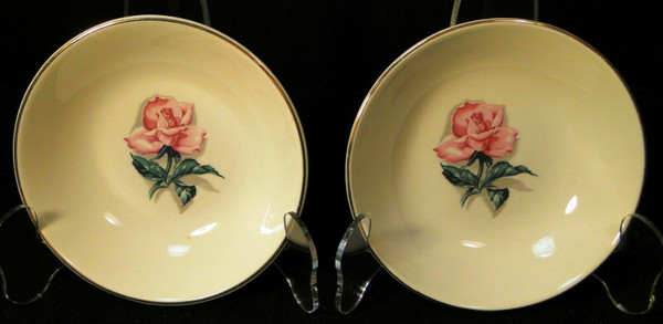 Taylor Smith Taylor Versatile Pink Rose Berry Bowls 5 1/4" Set of 2 | DR Vintage Dinnerware and Replacements