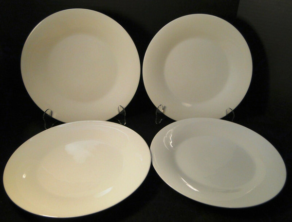 Noritake Snowville Dinner Plates 10 1/2" 6453 Q White Set of 4 Excellent