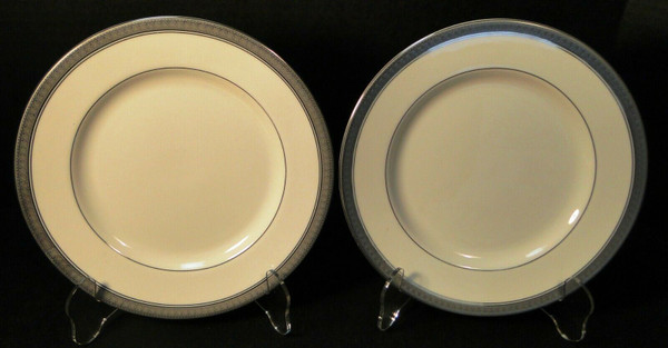 Mikasa Palatial Platinum Salad Plates 8 1/4" L3235 Fine China Set of 2 Excellent