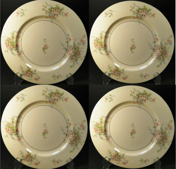 Theodore Haviland NY Apple Blossom Larger Dinner Plates 10 3/4" Set 4 Excellent