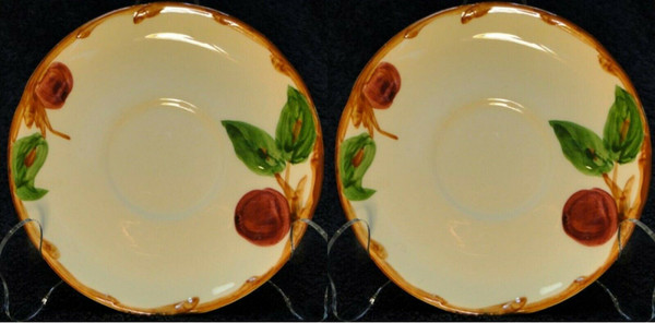 Franciscan Apple Saucers USA California TV Stamp Set of 2 Excellent