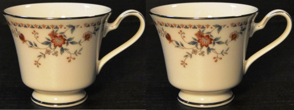 Noritake Adagio Tea Cups 7237 Set of 2 Excellent
