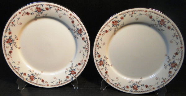 Noritake Adagio Dinner Plates 10 5/8" 7237 Ivory China Japan Set of 2 Excellent