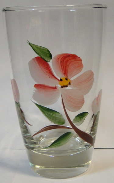 Franciscan Desert Rose Glass Tumbler 5 1/4" Tall Libby Vintage Excellent