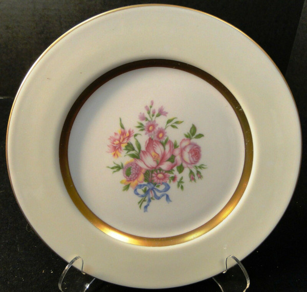 Theodore Haviland NY Kenmore Luncheon Plate 8 5/8" Pink Floral Excellent