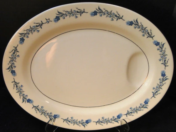 Theodore Haviland NY Clinton Oval Serving Platter 11 5/8" Blue Flowers Excellent