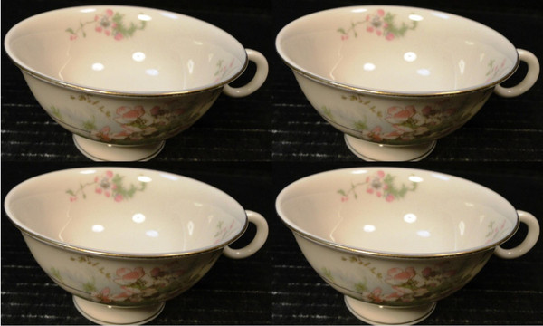 Theodore Haviland NY Apple Blossom Tea Cups Pink Floral 4