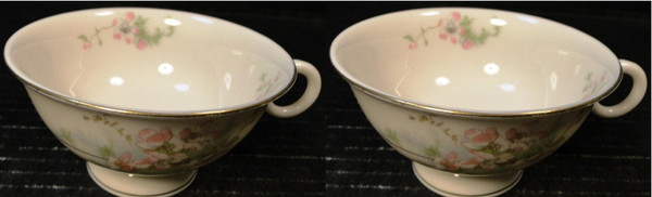 Theodore Haviland NY Apple Blossom Tea Cups Pink Floral 2