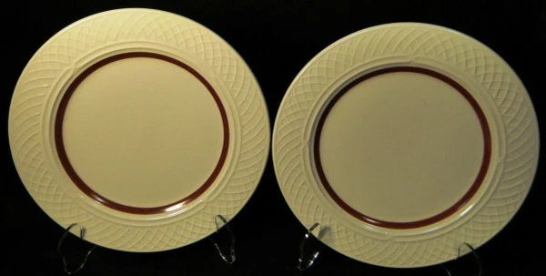 Homer Laughlin Gothic Maroon Salad Plates 8" Restaurant Ware 2 Excellent