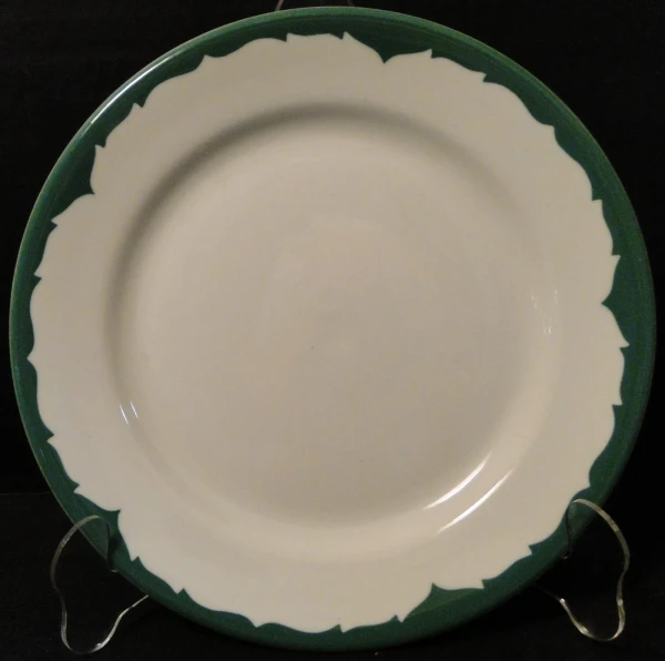 Shenango China Restaurant Ware Everglade Lunch Plate 9" White Green Excellent