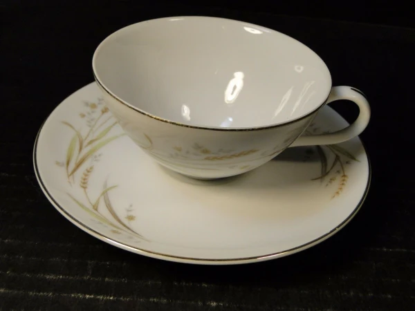 Fine China of Japan Golden Harvest Tea Cup and Saucer Set Excellent