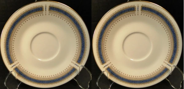 Noritake Blue Dawn Saucers 6611 6" Set of 2 Excellent