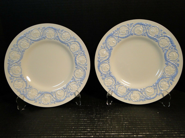Wedgwood Kingston Blue Luncheon Plates 9 3/8" Set of 2 | DR Vintage Dinnerware Replacements