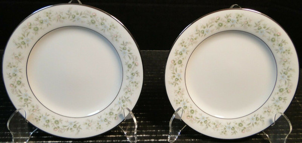 Noritake Savannah Bread Plates 6 1/4" 2031 Green White Floral Set of 2 | DR Vintage Dinnerware Replacements