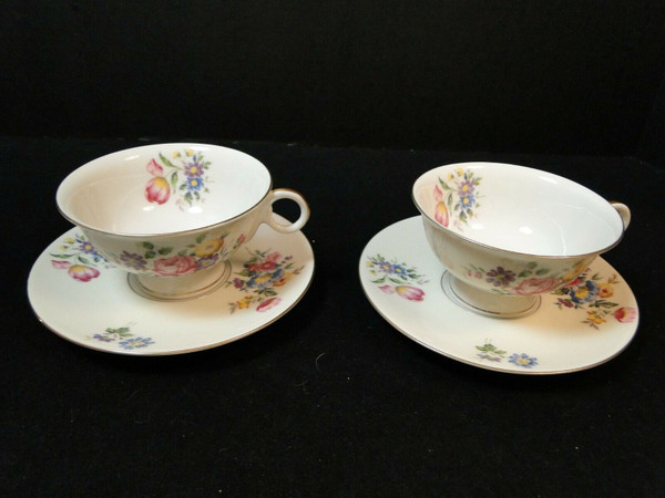 Theodore Haviland NY Pasadena Tea Cup Saucer Sets 2 | DR Vintage Dinnerware and Replacements